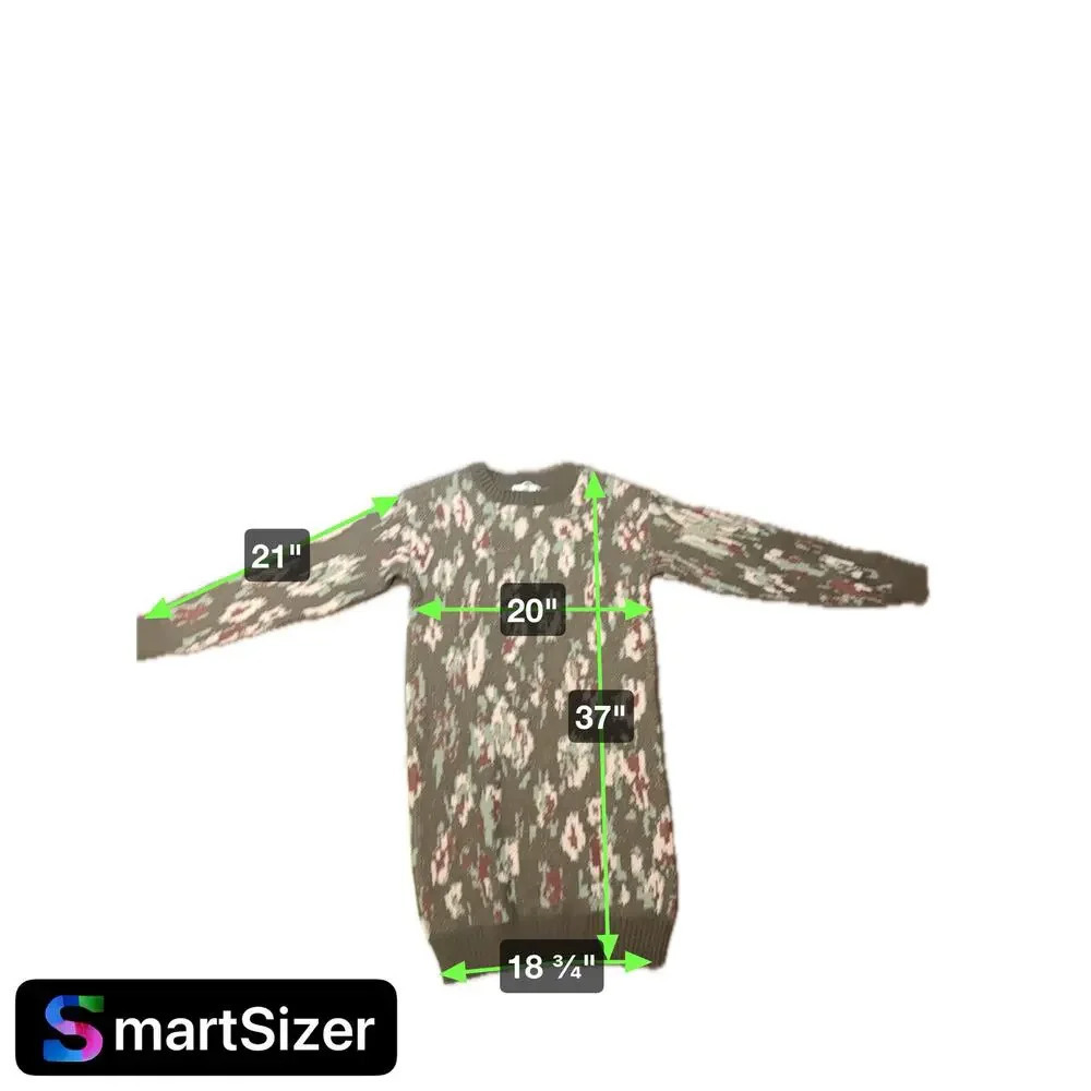 New STITCHDROP Jakarta Floral Print Sweater Dress Jardin Brown Pink Women's XS - Picture 8 of 10